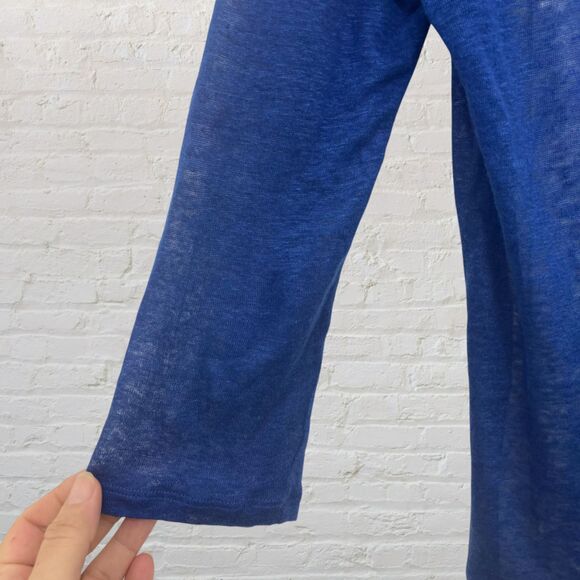 Majestic Filatures Linen Top 2 Blue Layered 3/4 Sleeve Designer - Picture 7 of 16